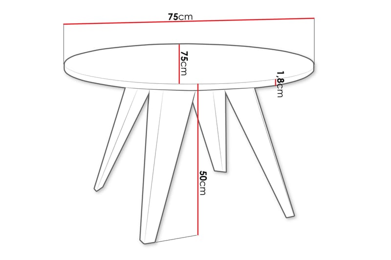 Festus Soffbord 75 cm - Svart - Möbler - Vardagsrum - Soffbord & vardagsrumsbord - Soffbord