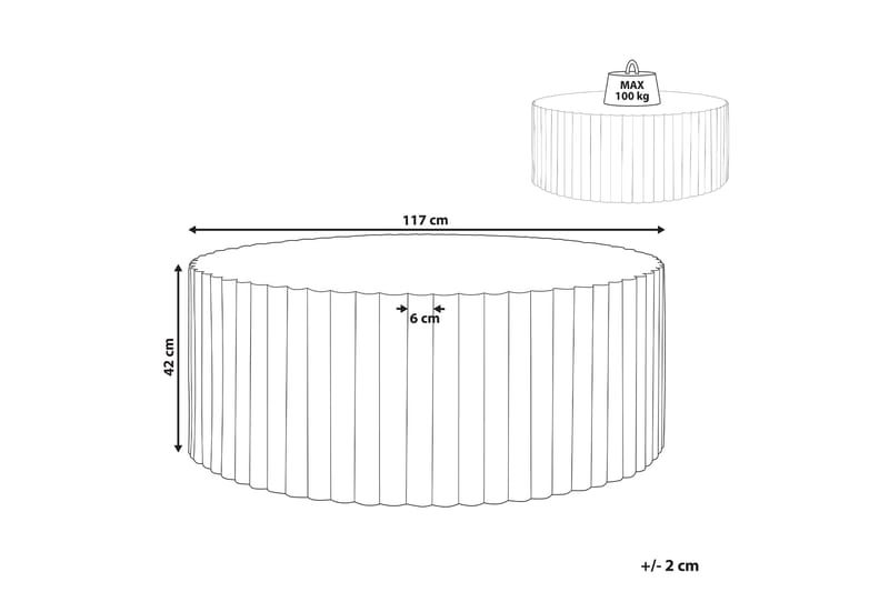 FOX CREEK Soffbord 117 cm Rund Vit - Möbler - Vardagsrum - Soffbord & vardagsrumsbord - Soffbord