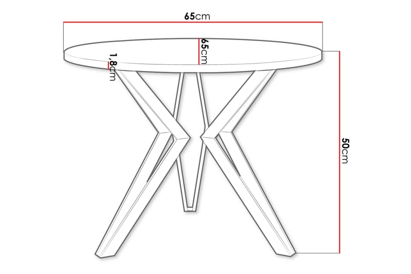 Gaddi Soffbord 65 cm - Brun/Svart - Möbler - Vardagsrum - Soffbord & vardagsrumsbord - Soffbord