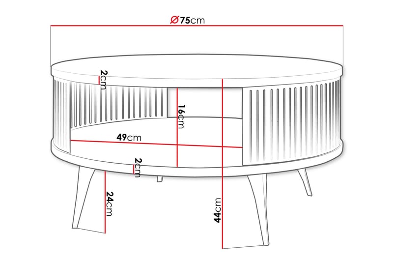 Galia Soffbord 75 cm - Guld/Svart - Möbler - Vardagsrum - Soffbord & vardagsrumsbord - Soffbord