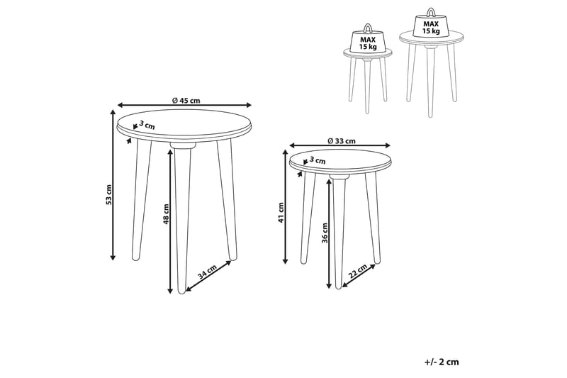 Garrett Satsbord 45 cm - Grå - Möbler - Vardagsrum - Soffbord & vardagsrumsbord - Satsbord