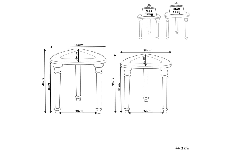 Gates Satsbord 33 cm - Ljust trä - Möbler - Vardagsrum - Soffbord & vardagsrumsbord - Satsbord