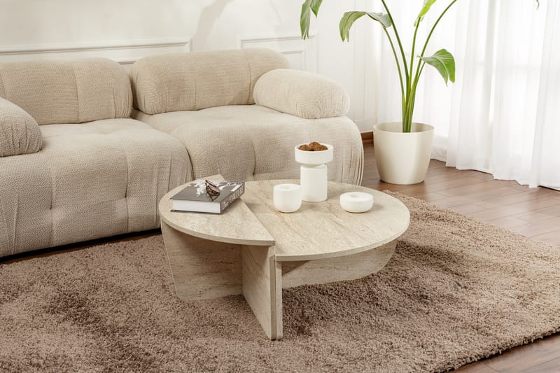 Georgette Soffbord 90 cm - Travertine - Möbler - Vardagsrum - Soffbord & vardagsrumsbord - Soffbord