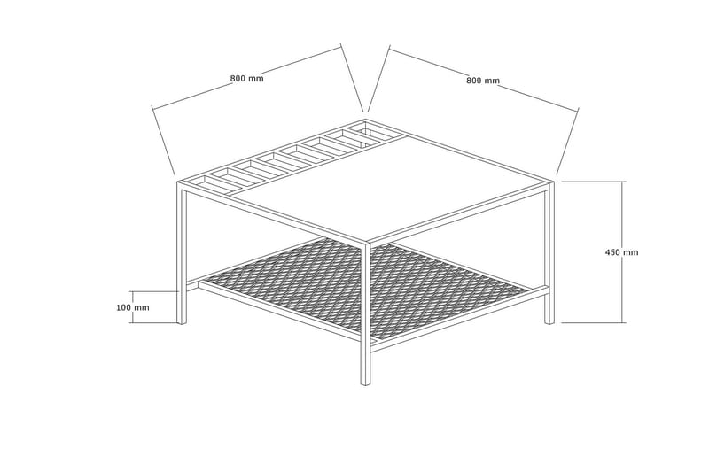 Gomis Soffbord 80 cm Brun/Svart - Möbler - Vardagsrum - Soffbord & vardagsrumsbord - Soffbord