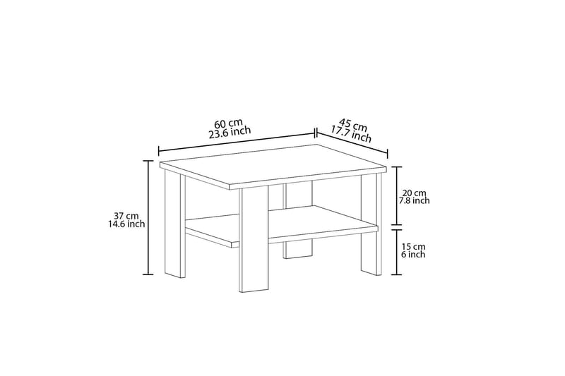 Greger Soffbord 60 cm - Ek - Möbler - Vardagsrum - Soffbord & vardagsrumsbord - Soffbord