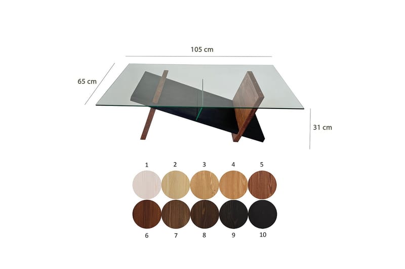 Gweneth Soffbord 105 cm - Svart/Brun - Möbler - Vardagsrum - Soffbord & vardagsrumsbord - Soffbord