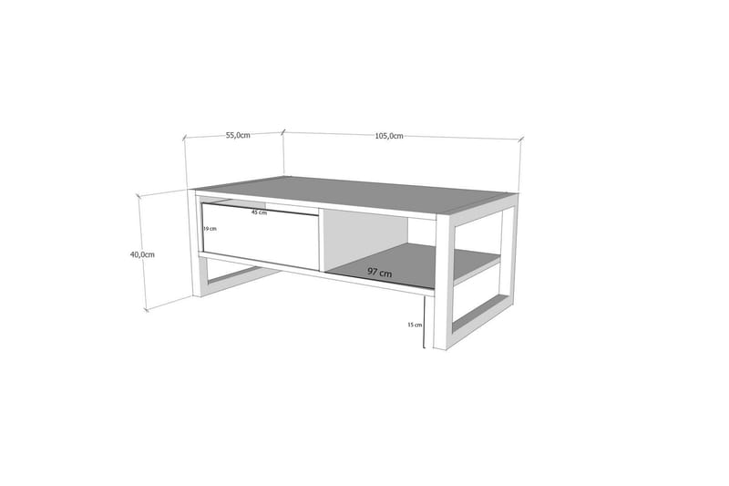 Haldizen Soffbord 105 cm Guld/Marmor - Möbler - Vardagsrum - Soffbord & vardagsrumsbord - Soffbord