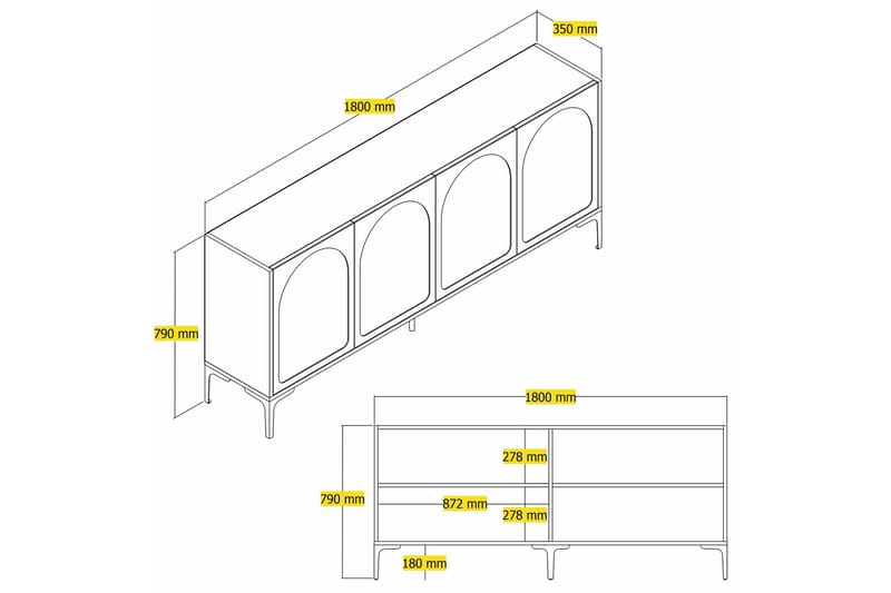 Hazim Konsollbord 180 cm Svart - Möbler - Vardagsrum - Soffbord & vardagsrumsbord - Avlastningsbord & konsolbord