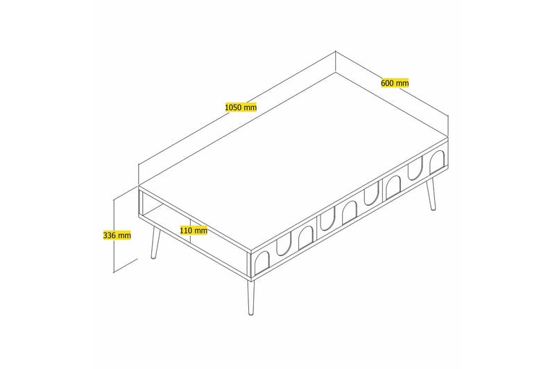 Hazim Soffbord 105 cm Cream/Guld - Möbler - Vardagsrum - Soffbord & vardagsrumsbord - Soffbord