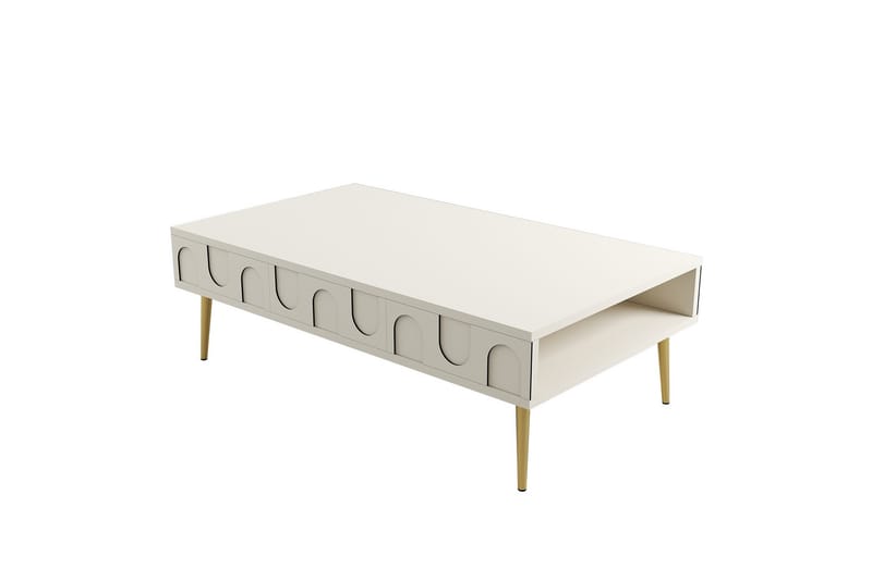 Hazim Soffbord 105 cm Cream/Guld - Möbler - Vardagsrum - Soffbord & vardagsrumsbord - Soffbord