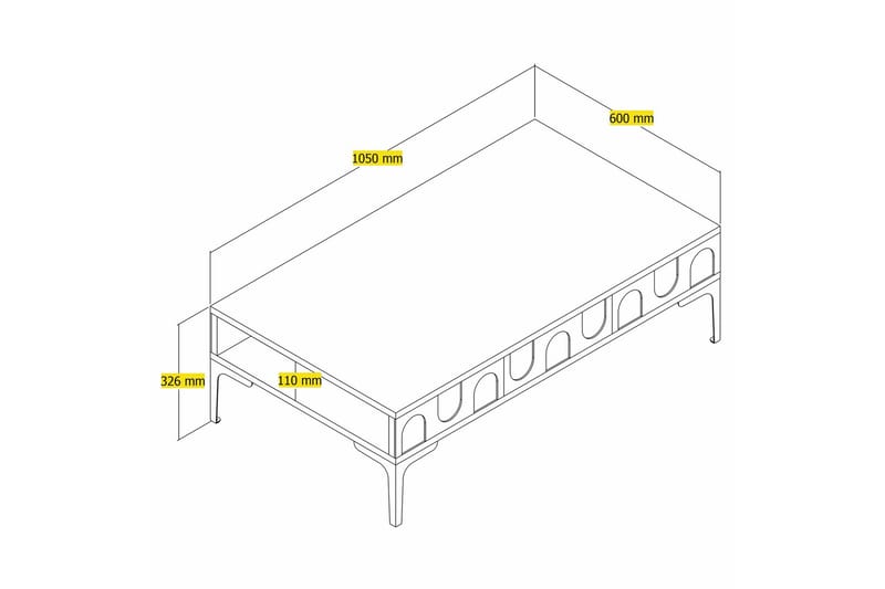 Hazim Soffbord 105 cm Cream/Svart - Möbler - Vardagsrum - Soffbord & vardagsrumsbord - Soffbord