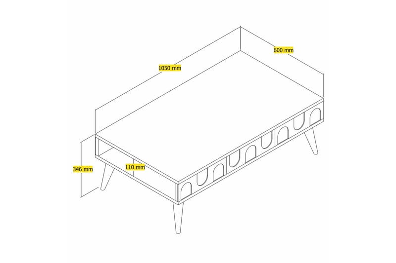 Hazim Soffbord 105 cm Cream/Valnöt - Möbler - Vardagsrum - Soffbord & vardagsrumsbord - Soffbord