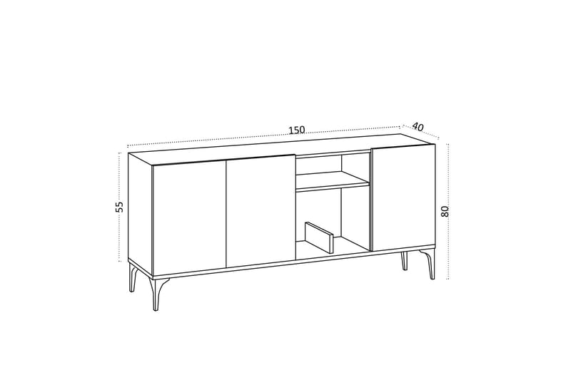 Heshel Konsollbord 150 cm Vit/Guld - Möbler - Vardagsrum - Soffbord & vardagsrumsbord - Avlastningsbord & konsolbord