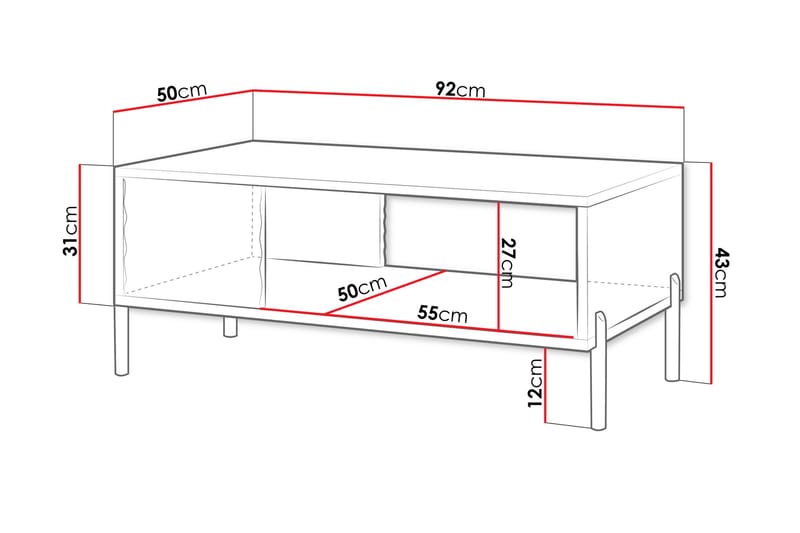 Holmes Soffbord 92 cm Vit - Möbler - Vardagsrum - Soffbord & vardagsrumsbord - Soffbord