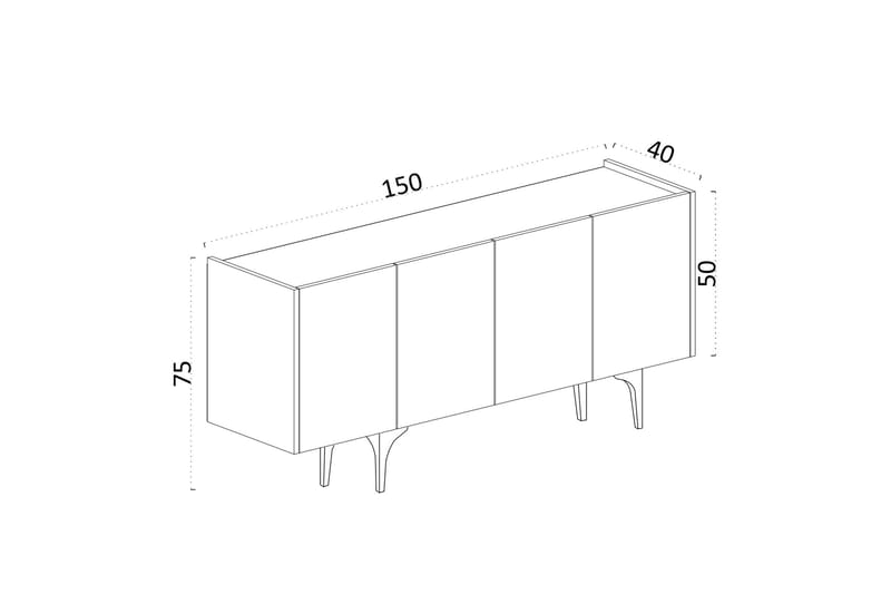 Honor Konsollbord 150 cm Vit/Guld - Möbler - Vardagsrum - Soffbord & vardagsrumsbord - Avlastningsbord & konsolbord