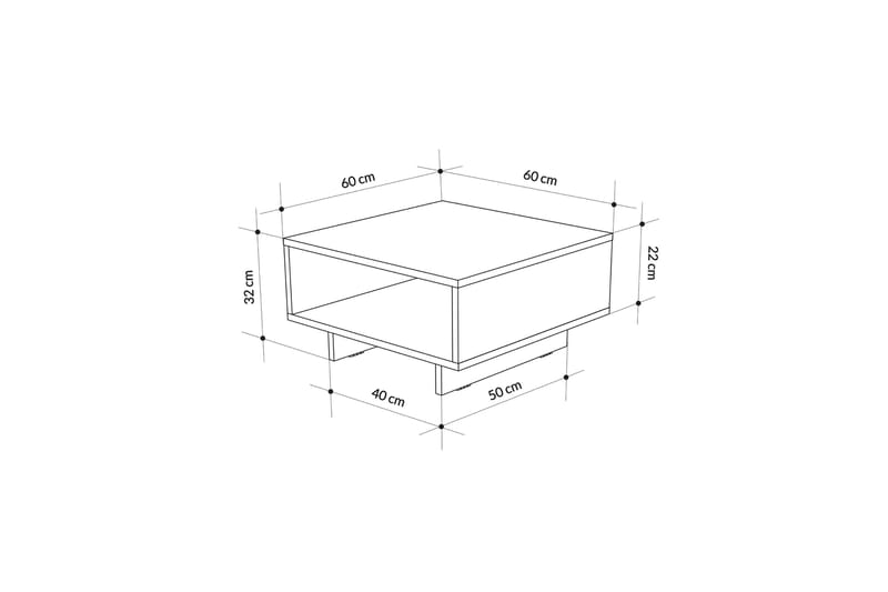 JEANETT Soffbord 60 cm Antracit - Möbler - Vardagsrum - Soffbord & vardagsrumsbord - Soffbord