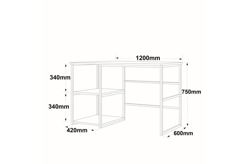 JUNA Skrivbord 120x60 cm Vit/Guld - Möbler - Hemmakontor - Skrivbord