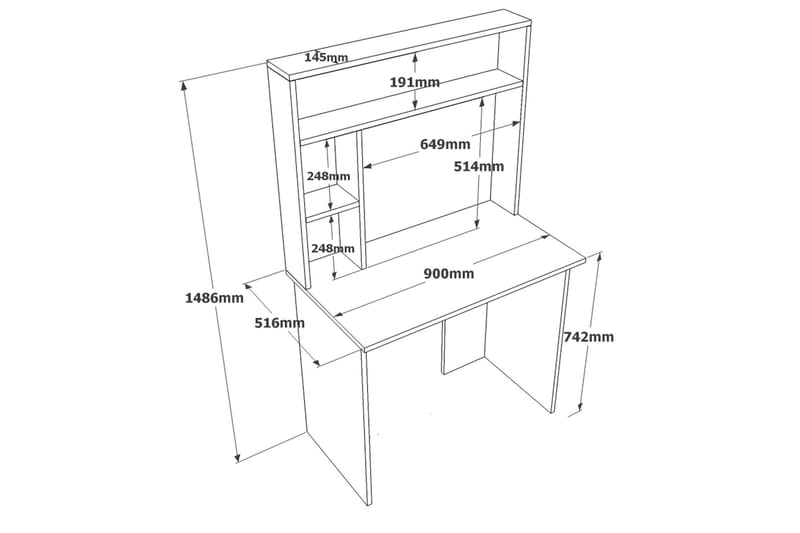 KAIJI Skrivbord 90x51,6 cm Mörkblå/Vit - Möbler - Hemmakontor - Skrivbord