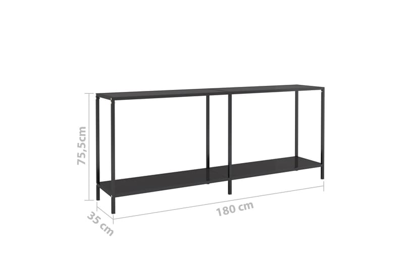 Konsolbord svart 180x35x75,5 cm härdat glas - Svart - Möbler - Vardagsrum - Soffbord & vardagsrumsbord - Avlastningsbord & konsolbord