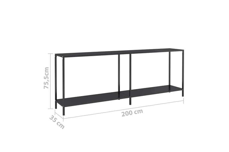 Konsolbord svart 200x35x75,5 cm härdat glas - Svart - Möbler - Vardagsrum - Soffbord & vardagsrumsbord - Avlastningsbord & konsolbord