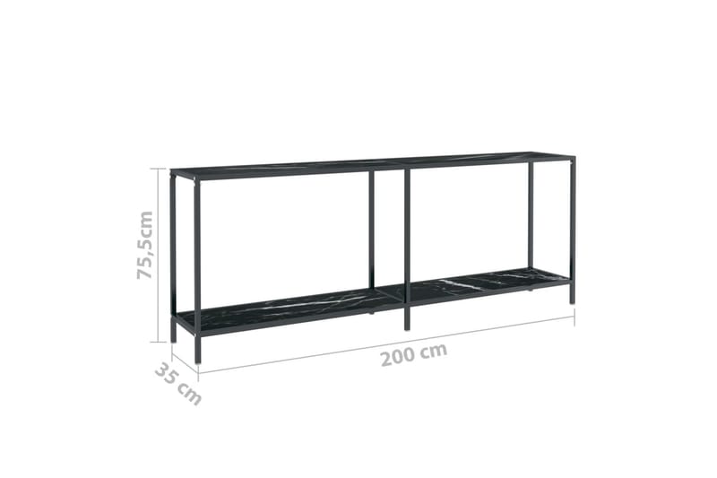 Konsolbord svart 200x35x75,5 cm härdat glas - Svart - Möbler - Vardagsrum - Soffbord & vardagsrumsbord - Avlastningsbord & konsolbord