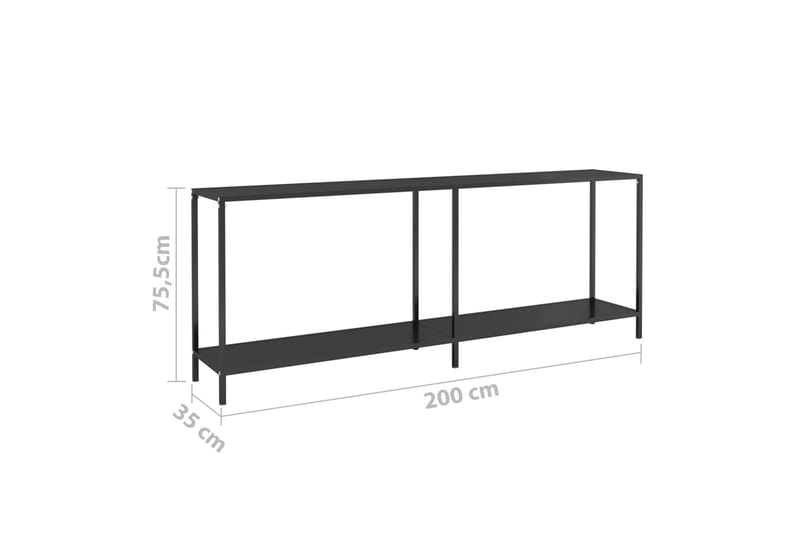 Konsolbord svart 220x35x75,5 cm härdat glas - Svart - Möbler - Vardagsrum - Soffbord & vardagsrumsbord - Avlastningsbord & konsolbord