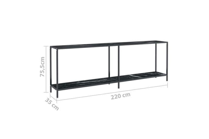 Konsolbord svart 220x35x75,5 cm härdat glas - Svart - Möbler - Vardagsrum - Soffbord & vardagsrumsbord - Avlastningsbord & konsolbord