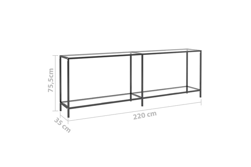 Konsolbord transparent 220x35x75,5 cm härdat glas - Transparent - Möbler - Vardagsrum - Soffbord & vardagsrumsbord - Avlastningsbord & konsolbord