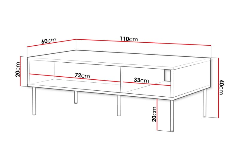 Laholm Soffbord 110 cm Svart - Möbler - Vardagsrum - Soffbord & vardagsrumsbord - Soffbord