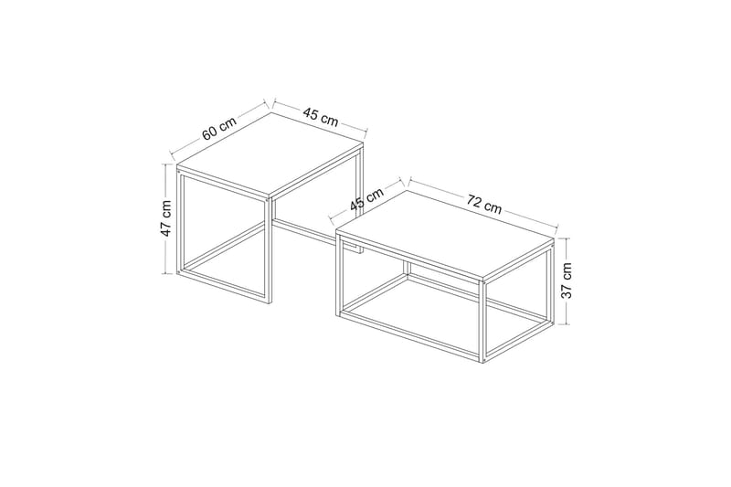 LEKA Satsbord Svart - Möbler - Vardagsrum - Soffbord & vardagsrumsbord - Satsbord