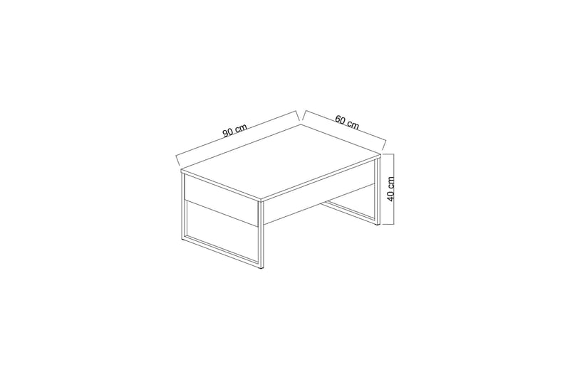 Luxe  Soffbord 90 cm Antracit/Silver - Möbler - Vardagsrum - Soffbord & vardagsrumsbord - Soffbord