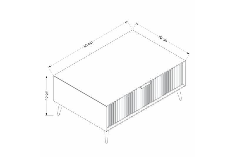 Luxe  Soffbord 90 cm Sandsten - Möbler - Vardagsrum - Soffbord & vardagsrumsbord - Soffbord