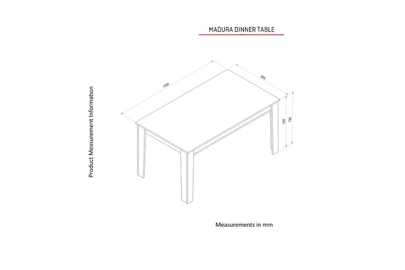 MADURA Matbord 150x85 cm Brun - Möbler - Matplats - Matbord & köksbord