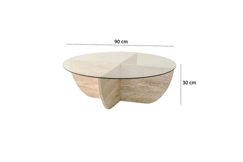 MAKHAN Soffbord 90 cm Beige - Möbler - Vardagsrum - Soffbord & vardagsrumsbord - Soffbord