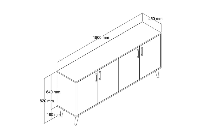 MALKIAT Konsollbord 180 cm Ek/Vit - Möbler - Vardagsrum - Soffbord & vardagsrumsbord - Avlastningsbord & konsolbord