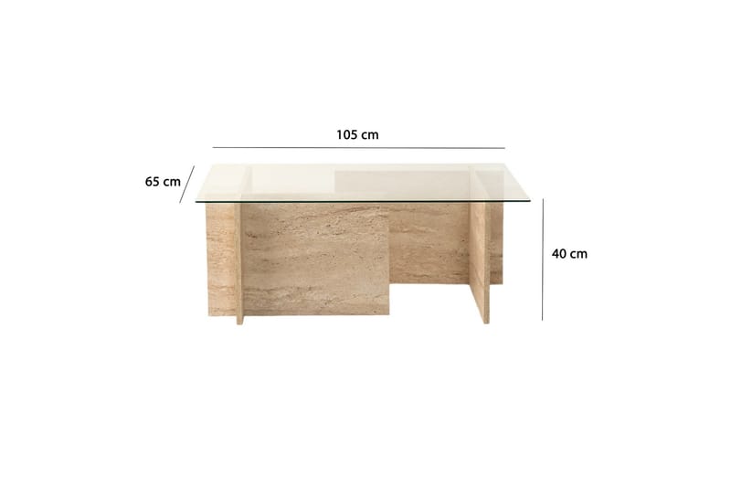 MALPANI Soffbord 105 cm Beige - Möbler - Vardagsrum - Soffbord & vardagsrumsbord - Soffbord