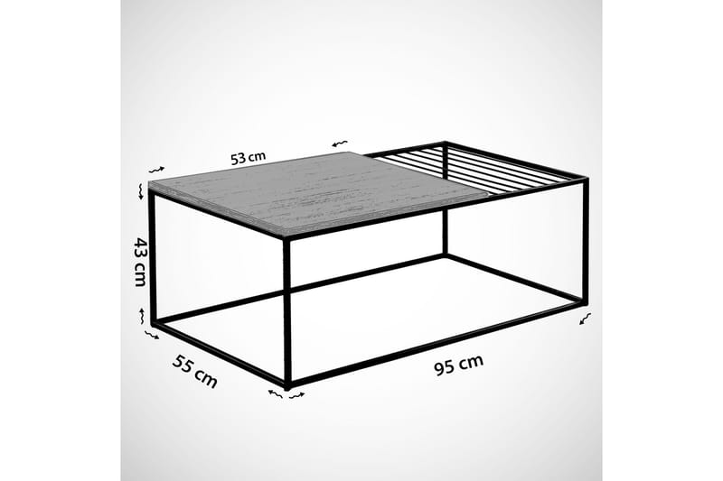 ALSBO Soffbord 95 cm Marmormönster Ribbor Vit/Svart - Möbler - Vardagsrum - Soffbord & vardagsrumsbord - Marmorbord