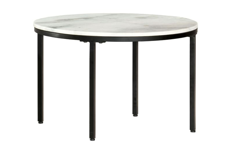 Soffbord vit och svart Ã˜65 cm massiv äkta marmor - Vit - Marmorbord - Soffbord - Bord