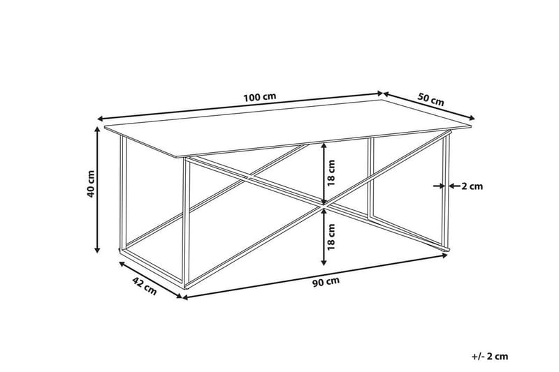 WENONAH Soffbord 100 cm Marmormönster Vit/Guld - Vit/Guld - Möbler - Vardagsrum - Soffbord & vardagsrumsbord - Marmorbord