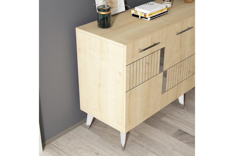 Moda  Konsollbord 150 cm Brun/Ek/Silver - Möbler - Vardagsrum - Soffbord & vardagsrumsbord - Avlastningsbord & konsolbord