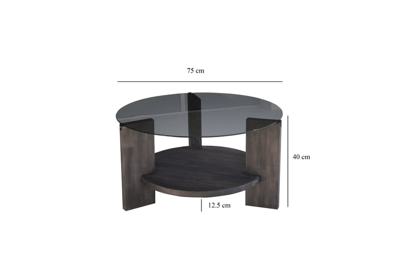 MUMONDO Soffbord 75 cm Svart/Mörkbrun - Möbler - Vardagsrum - Soffbord & vardagsrumsbord - Soffbord