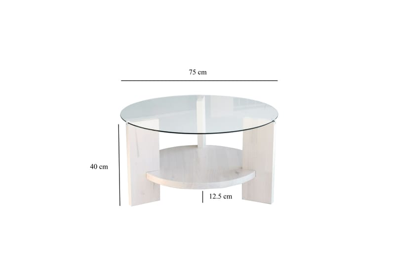 MUMONDO Soffbord 75 cm Vit - Möbler - Vardagsrum - Soffbord & vardagsrumsbord - Soffbord