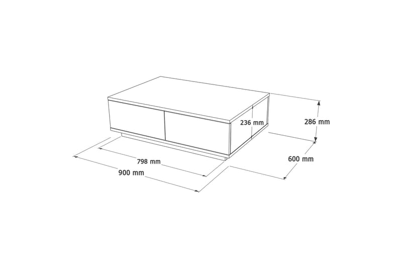 NAJAR Soffbord 90 cm Brun/Antracit - Möbler - Vardagsrum - Soffbord & vardagsrumsbord - Soffbord