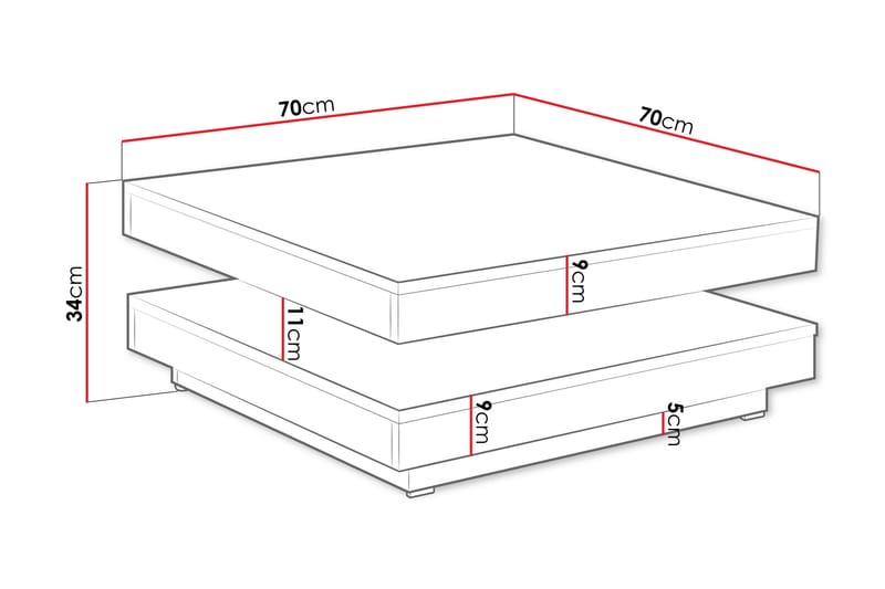 Nenani Soffbord 70 cm - Vit/Beige - Möbler - Vardagsrum - Soffbord & vardagsrumsbord - Soffbord