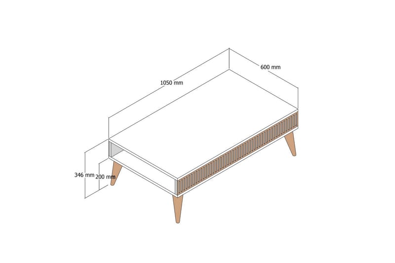 OZZERO Soffbord 105 cm Valnöt/Antracit - Möbler - Vardagsrum - Soffbord & vardagsrumsbord - Soffbord