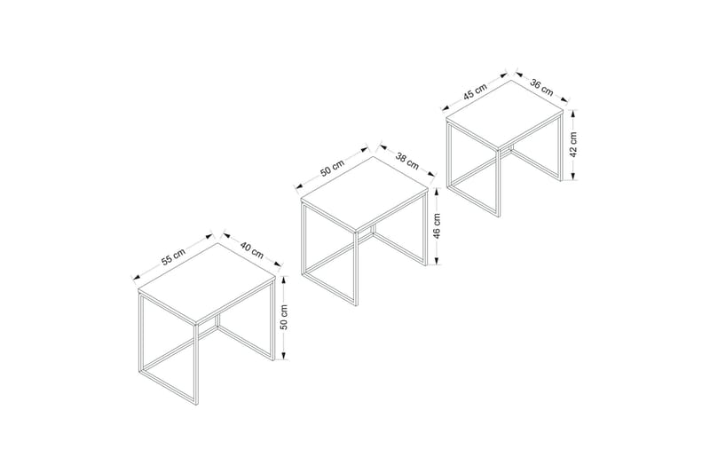 RAMBIR Satsbord Antracit - Möbler - Vardagsrum - Soffbord & vardagsrumsbord - Satsbord