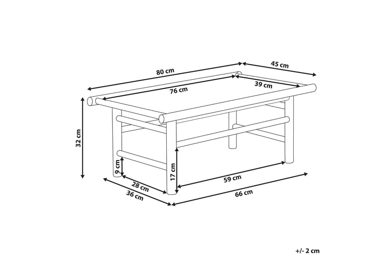 ROSTHERN Soffbord 80x45 cm  Ljusbrun - Möbler - Vardagsrum - Soffbord & vardagsrumsbord - Soffbord