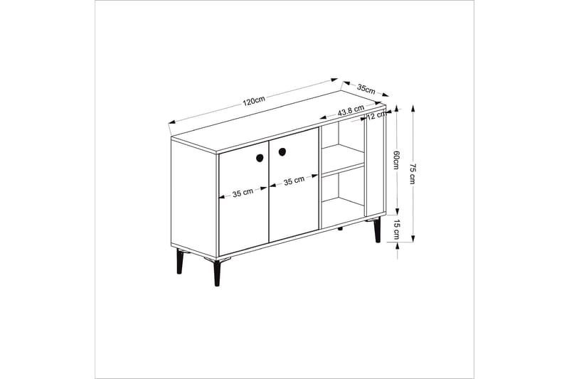 SAHRA Konsollbord 120x75 cm Antracit/Vit - Möbler - Vardagsrum - Soffbord & vardagsrumsbord - Avlastningsbord & konsolbord