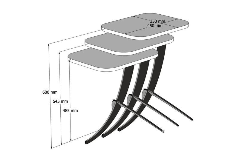 LOLLO Satsbord 45 cm Svart - Möbler - Vardagsrum - Soffbord & vardagsrumsbord - Satsbord