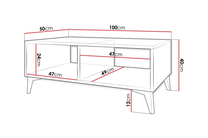 SCARBOROUGH Soffbord 100 cm Vit - Möbler - Vardagsrum - Soffbord & vardagsrumsbord - Soffbord